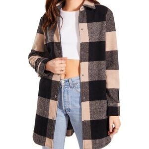 BB Dakota Black and Cream Checkered Jacket